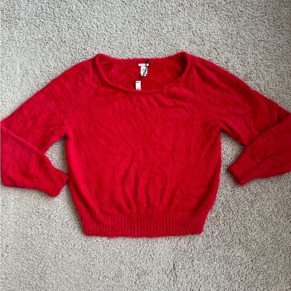 NWT Victoria’s Secret Soft Fluffy Red Sweater Top